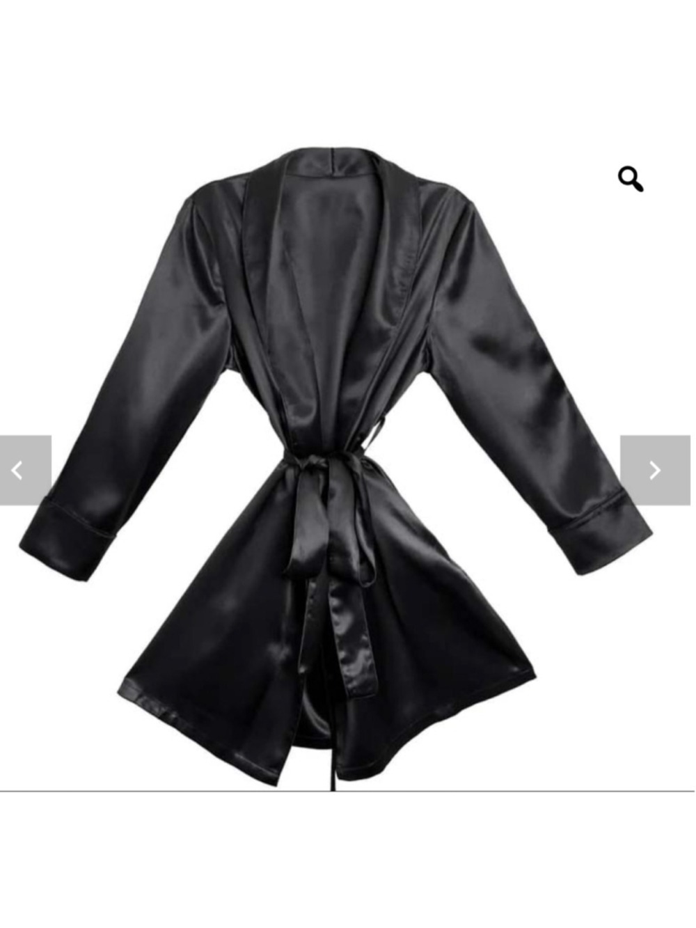 New Blissy Black Silk Classic Robe One Size
